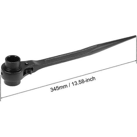 Clé à cliquet 12 pans pour échafaudage, douille à cliquet 22 x 24 mm, noire (1/4)