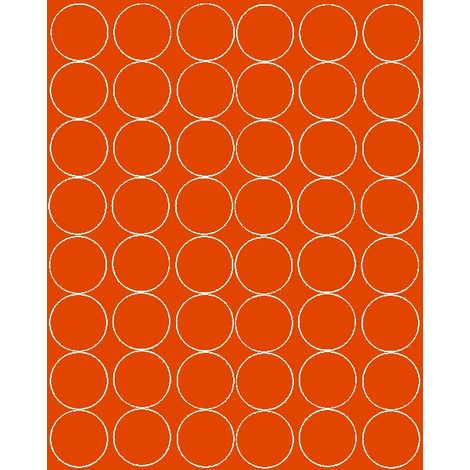 Runde Aufkleber, 6 cm Durchmesser, 48 Stück, orange glänzend