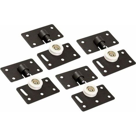 Rouleau de Porte Coulissante, 30 mm Roue de Roulette en Nylon, Kits Widerstandsfähiges Panneau de Voie de Vitesse de Coureurs de Porte pour des Meubles Armoire Penderie (4 Paar) (1/5)
