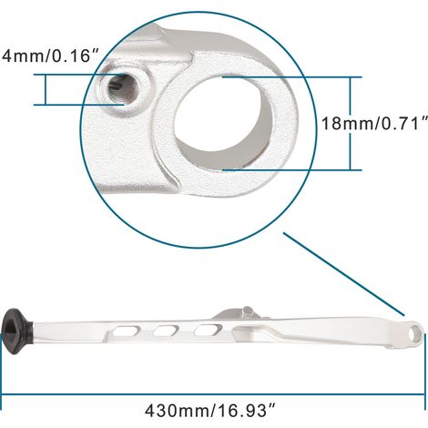 Aluminum alloy side stand, models 23-24, compatible with KTM, Husqvarna, and other off-road motorcycles, silver side stand. (1/4)