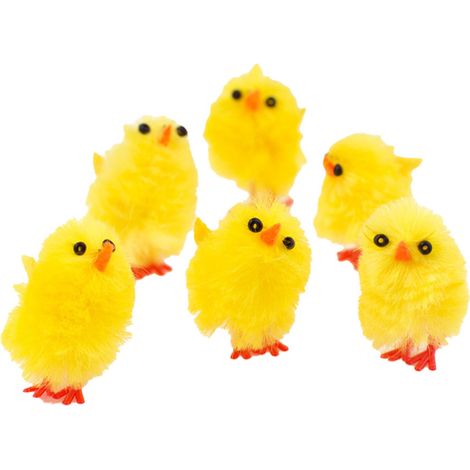 Set de 6 pollitos de felpa para Pascua, 4 cm (1/3)