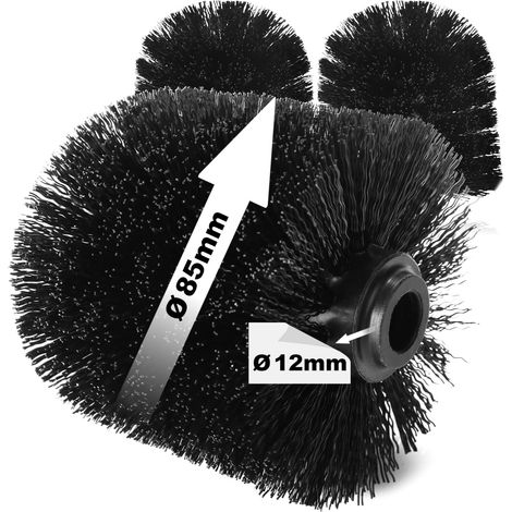 3 Pièces - Tête De Brosse - Accessoire WC - Remplacement Facile - Poils Durables - Pour Toilettes Privées Et Publiques - Noir - 8,5x9 Cm (1/5)
