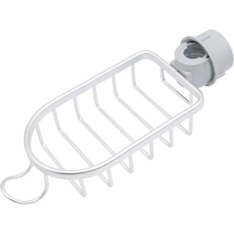 Porte-éponge de robinet de cuisine, organisateur de panier d'évier, support de brosse de porte-savon en aluminium spatial suspendu pour accessoires de cuisine et de salle de bain (argent) (1/5)