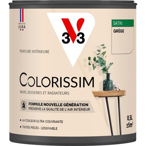 Peinture murale intérieure Colorissim® V33 Grège Satin 0,5L (1/5)