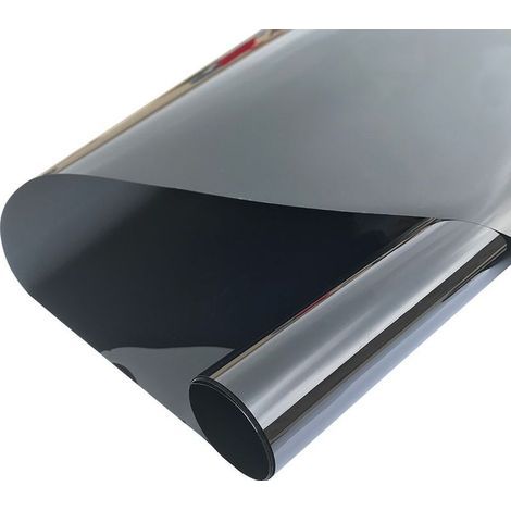 GENERIC-Film adhésif miroir pour fenêtre – Anti-chaleur et anti-regard – Isolation thermique 90% – Dimensions 40x400cm – PET noir-argent (1/5)