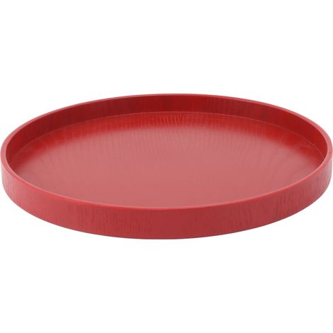 Plateau à thé rond en bois rouge vin, assiette à thé verte, plat de service pour la cuisson du thé, idéal pour la maison ou le salon de thé, 24 cm / 9,45 pouces