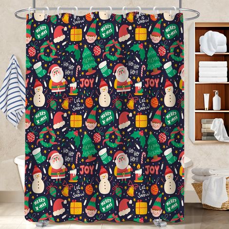 Rideau de douche imperméable en polyester 180x180 dessin bâche polyester douche pour rafraîchir sa salle de bain (1/5)