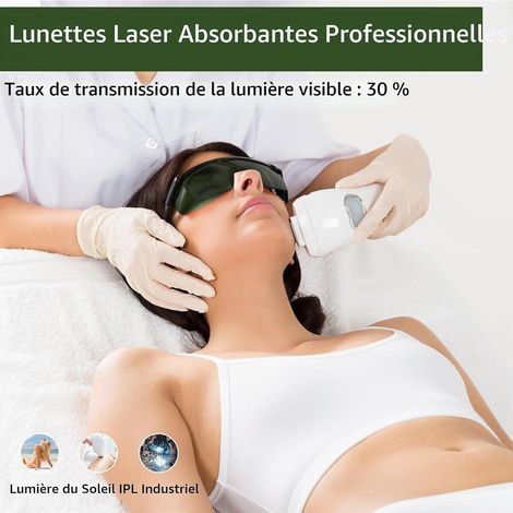 Lunettes laser épilation, HPL/IPL lunettes de protection de travail 200 nm-2000 nm Lunettes de sécurité, lunettes de protection avec style (1/5)