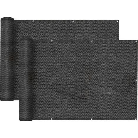 Brise-vue - JUANIO - Brise-vue clôture jardin & balcon - Lot de 2 - 500 x 150 cm - HDPE résistant UV