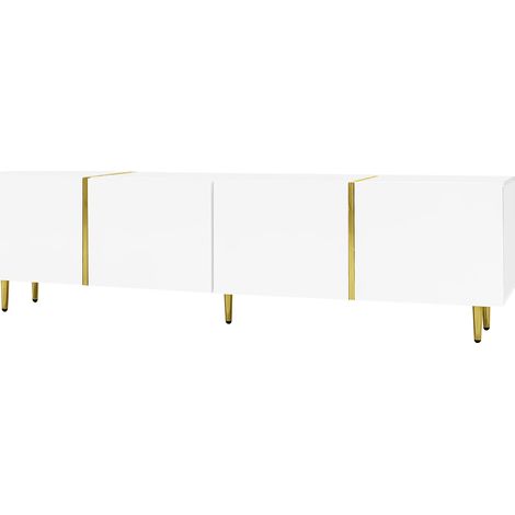 Set de meuble et table de salon moderne en acajou blanc. (1/5)