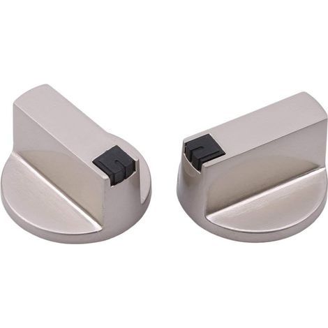 2 pièces boutons de cuisinière à gaz universels argentés Interrupteur de commande de la plaque de cuisson du four, 6MM 0 u0026 deg Élégant et populaire (1/5)