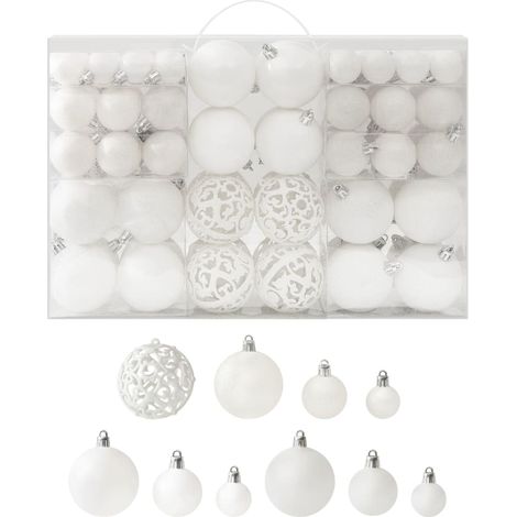 Décoration de Noël 100 pcs - Ensemble de boules de Noël Blanc -WYW46062 (1/5)