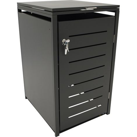 Mülltonnenbox 68x80x116cm für Tonnen 120 und 240 Liter, Stahl anthrazit (1/5)