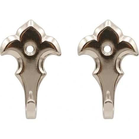 GANCIO PER QUADRI 'GIGLIO MAGNUM' mm 45 - pz.  2 nichelato  - Blister Koncreto
