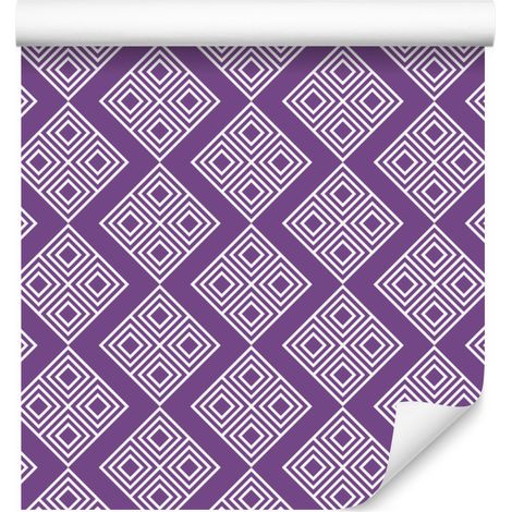 Carta da parati con motivo geometrico viola, sfondo viola 50x1000 cm (1/5)