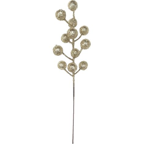 Künstliche kleine Weihnachtszweige mit 12 Beeren am Stiel für Hochzeits-Weihnachtsbaumdekoration und DIY-Bastelarbeiten (1/2)