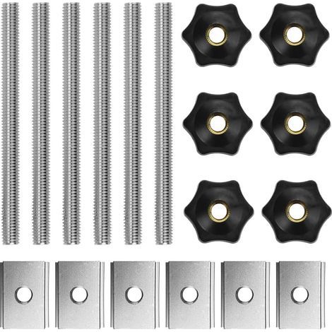 GENERIC-Lot de 6 écrous coulissants en T M8 – Vis papillon en acier inoxydable – Pour fixation sur rail en T – Matériaux durables et résistants à la corrosion (1/5)