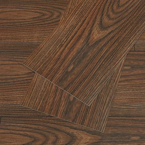 Sol PVC Adhesif Effet Bois Marron Vintage Vinyle Adhesif Bois Dalle PVC Adhesive Sol Salle de Bain Carrelage Adhesif Sol Chambre Stickers Carrelage Cuisine Dalles Garage 90cm×15cm 36 Pièces (1/5)