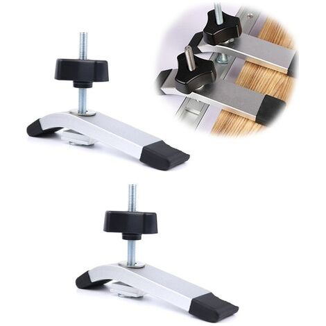 Lot de 2 Rail - Aluminium T-Track Clamp T Track Jeu de pinces de maintien à action rapide en métal, pour outil de travail du bois T-Slot (1/5)