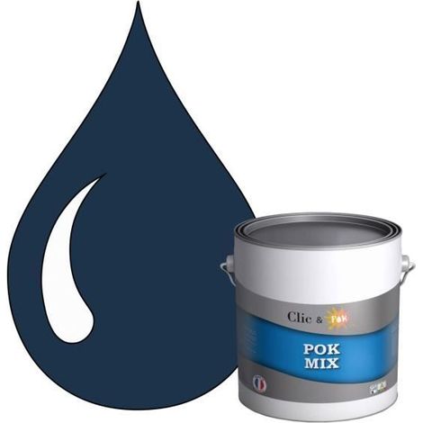 Peinture d'Accroche et Finition 2 en 1 - POK - POK MIX Bleu - Acrylique Satinée - 3L - RAL 5020 (1/4)
