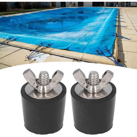 2 Pièces Bouchon Piscine, 25 mm Caoutchouc D'expansion, Métal Boulons D'hivernage Bouchon pour Piscine Hors Sol Retour Tuyau (1/5)