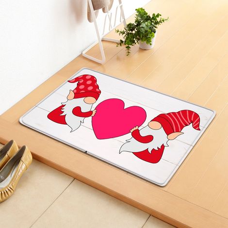 Tapis - Absorbant et Antidérapant - Pour Salle de Bain Cuisine Chambre Salon - 50 x 80 cm - Polyester - Rouge - 1 Pièce (1/5)