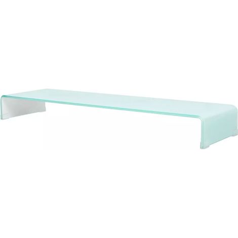 Práctico soporte de TV/buffet/monitor de diseño para TV de cristal blanco de 110 cm 2502223