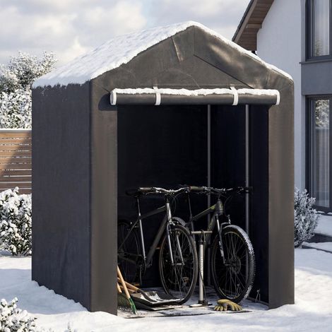 Portable Storage Shed with Roll-Up Door, 6x4x5.5 ft, Dark Gray (1/5)