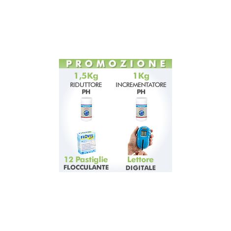 Kit regolazione PH piscina + Lettore digitale pH