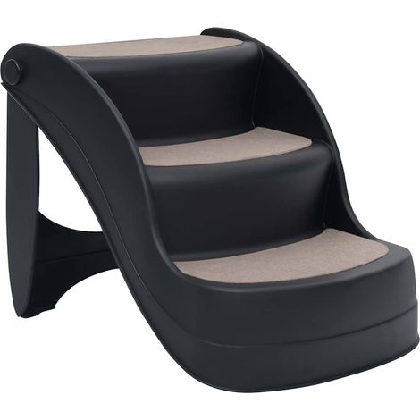 vidaXL Escalera para perros plegable de 3 peldaños negra (1/2)