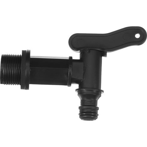 Robinet pour Récupérateur d'eau de Pluie en Plastique Noir (1/5)