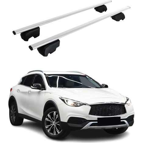 Barres de toit transversales pour infiniti qx30 2016 2023 fer argent abe
