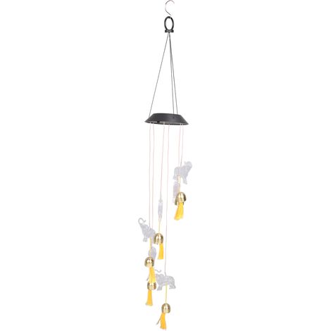 Lampe carillon solaire éléphant, lampe de jardin colorée à économie d'énergie pour la décoration intérieure et extérieure (1/5)