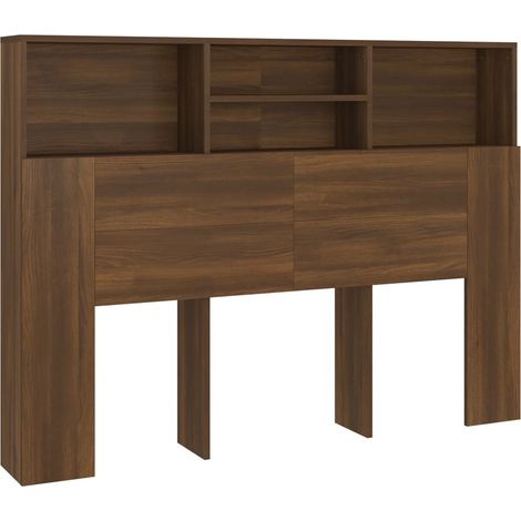 Maison Exclusive - Kopfteil mit Ablagen Braun Eichen-Optik 140x19