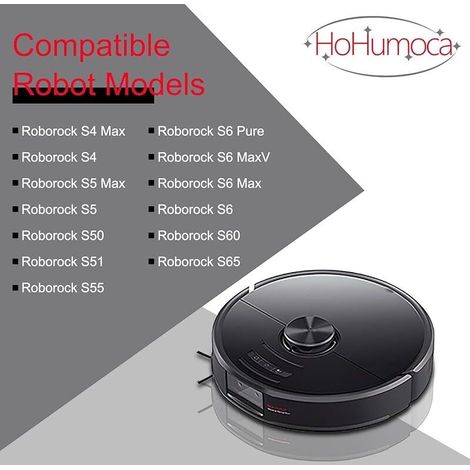 FOREHILL Accessoires Kit Pièces de Rechangepour Xiaomi Roborock S5 Max S6 Pure S6 MaxV S6 Max S4 Max S4 S5 S50 S51 S55 S6 S60 S65, 1 Brosse Principale, 4 Filtres HEPA, 4 Brosses Latérales (1/5)
