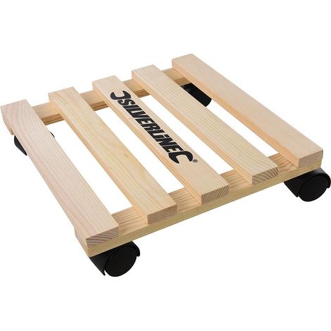 Carrello in legno per piante trasporto con ruote pratico fino a 60 kg Silverline (1/3)