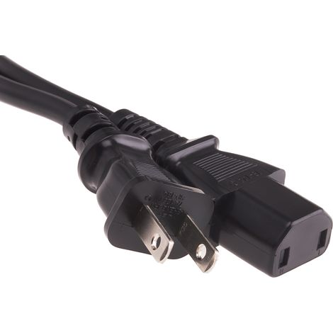 Rs Pro – Câble d'alimentation C17 CEI vers bipolaire japonaise – Longueur 2m – 125V 7A – Gaine en PVC noir pour usage professionnel