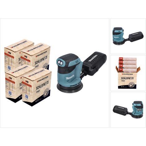 DBO 180 Z Akku Exzenterschleifer 18 V 125 mm + 4x Toolbrothers SPIDER Netzschleifmittel Set - ohne Akku, ohne Ladegerät, Ideal für Heimwerker, Schleifen, fest montierte Staubbox