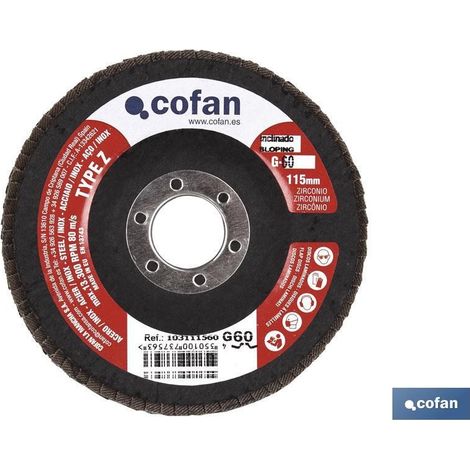 Pack de 5 disques laminés standard inclinés 115 mm G-40 zirconium (1/4)