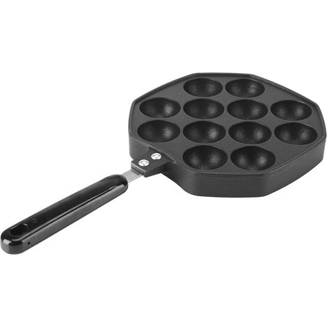 Plaque de cuisson antiadhésive en aluminium pour takoyaki (12 cavités), moule à crêpes et boulettes de poulpe.