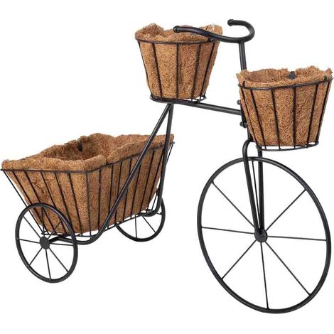 Soporte macetero bicicleta negro, 65x28x47h cm (1/5)