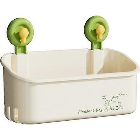 Étagère de rangement pour salle de bain avec ventouses, grande capacité, forte capacité de charge, facile à installer, étagère de rangement pour cosmétiques, écologique. (1/5)