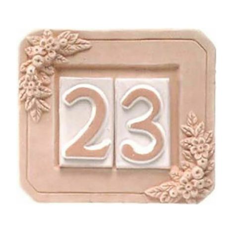 NUMERO CIVICO IN TERRACOTTA CORNICE PER NUMERO CIVICO 1 2 3 POSTI 00762V P.NUMERO 2 POSTI (00765)