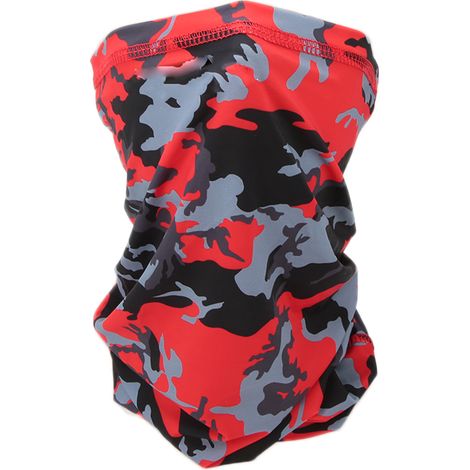 Éventail de cou été extérieur en soie de glace, serviette masque anti-UV visage cou pour pêche vélo (rouge camouflage) (1/5)