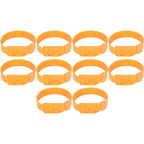 10 pièces collier de chèvre bandes d'identification de moutons anneau de marquage de bétail équipement agricole 36 cm Orange (1/5)