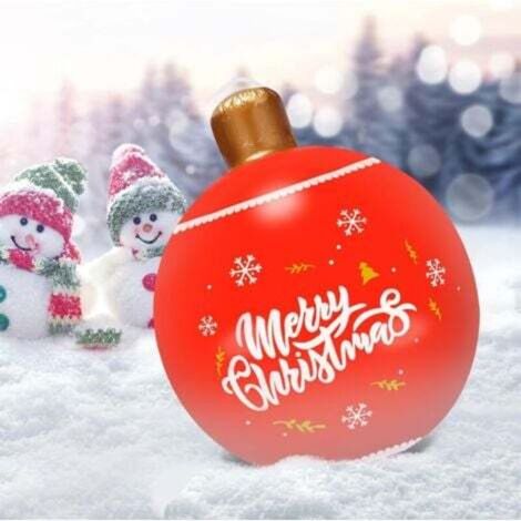 Giant inflatable Christmas bauble, 66 cm, ideal for Christmas decoration, home and garden (red D)
