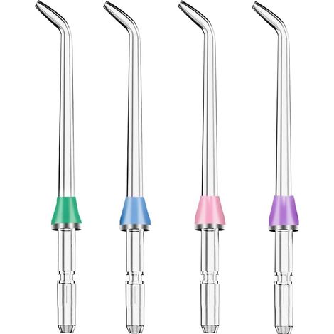 Lot de 4 pointes de rechange pour compatibles avec Waterpik Water Flosser, têtes de rechange , compatibles avec l'hydropulseur Waterpik et le fil dentaire (1/5)