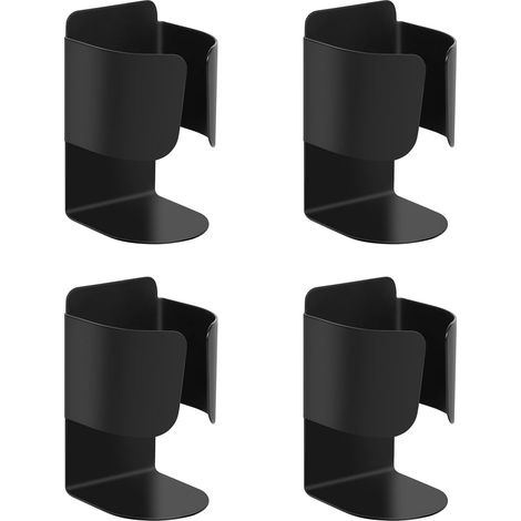 Lot de 4 - Support Mural - Porte-Brosse à Dents - Acier Inoxydable 304 Auto-adhésif pour Salle de Bain Noir 4,2x4,2x7cm