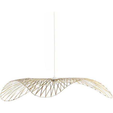 Suspension en bambou ondulée compatible E27 – Design aérien et organique – Pour décoration bohème et scandinave – SUSKAILAD80 – Mathias Luminaires