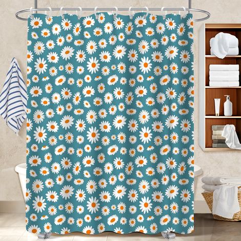 Kit rideau de douche en polyester 180x180 fluide housse de baignoire pour mur irrégulier (1/5)